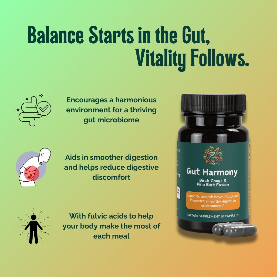 Gut Harmony Capsules - Supports gut microbiome balance, smooth digestion, and nutrient absorption.