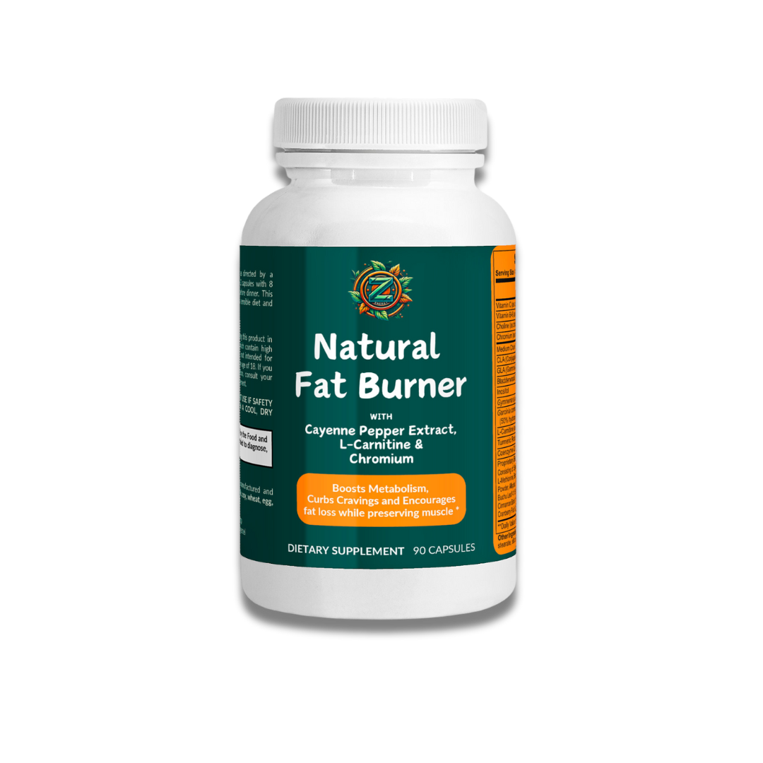 Zukra Energy Natural Fat Burner - Single Bottle with Cayenne Pepper, L-Carnitine, and Chromium for Metabolism Support.